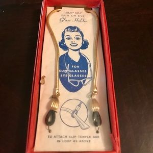 Vintage “Slip On” Glasses Holder Stylish Gold Chain
